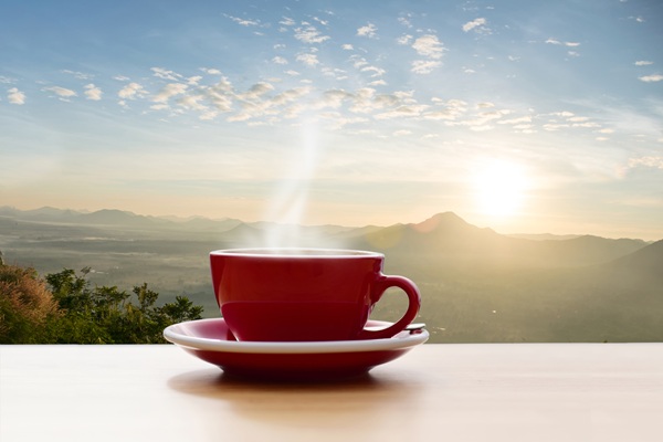 Scenic sunset Hi-tea experience on the Ojaswi Resort terrace with breathtaking views of the Himalayan mountain range.