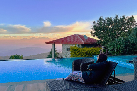 Winter vacation at Ojaswi Himalayan Resort, featuring misty mornings and tranquil mountain views in Mukteshwar.