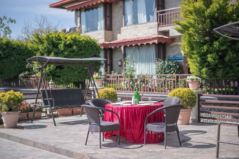 Lavish breakfast buffet spread at Ojaswi Resort, featuring fresh local ingredients and international favorites.