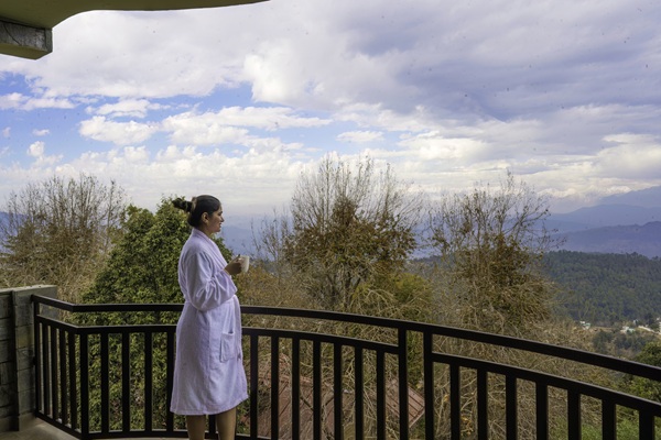 Freshly brewed artisan coffee served at Ojaswi Himalayan Resort Cafe, a favorite spot for travelers and coffee lovers.