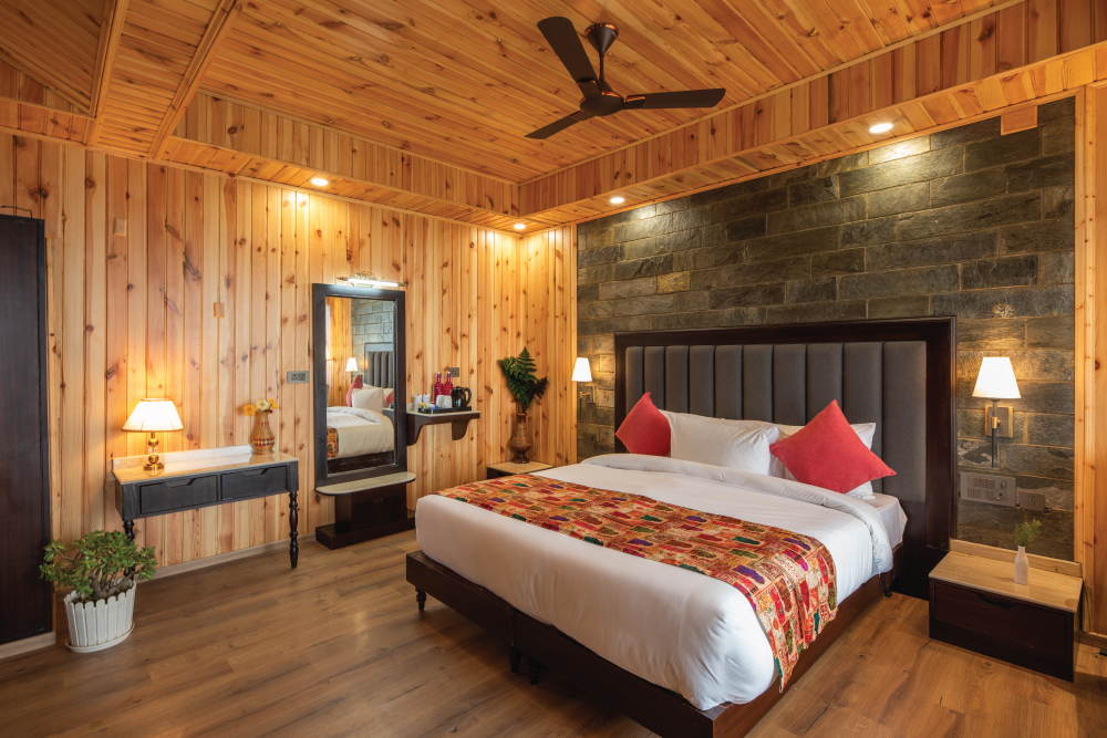 Deluxe Suite at Ojaswi Himalayan Resort Mukteshwar designed for luxury comfort and peaceful stays